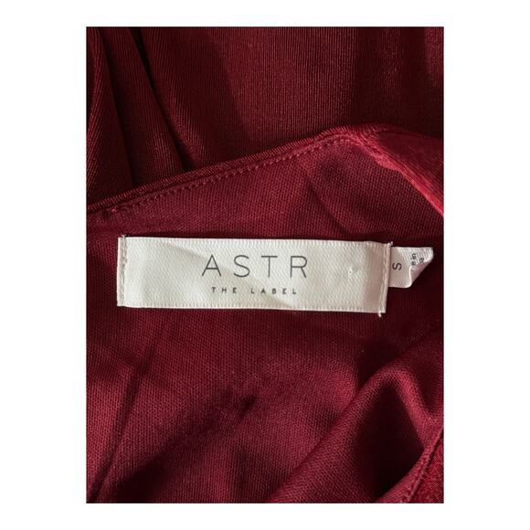 ASTR the Label dress Asymmetric Ruffle Hem burgundy size Small S - Picture 4 of 7
